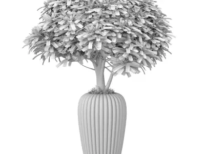 Decorative tree bush shrub in artdeco designer vase 3D model