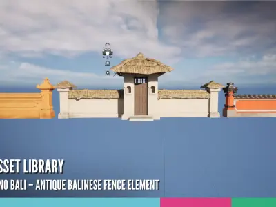 Pagar Kuno Bali Antique Balinese Fence Element 3D model