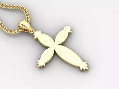 Light Gold 18K Cross Pendant 1CP061 3D print model