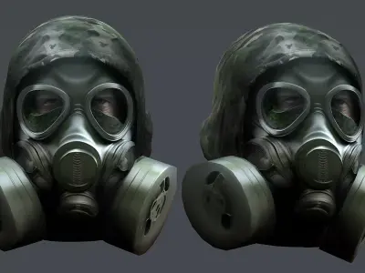 Gas mask helmet 3d model military combat Low-poly Low-poly 3D model
