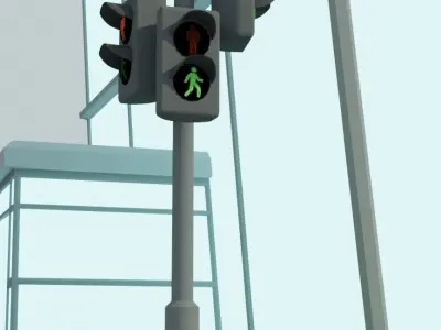 Low poly tower square building Low-poly 3D model