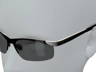 Cartoon High Poly Subdivision Glasses Black Low-poly 3D model