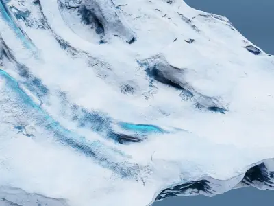 Iceberg ice mountain cartoon 2 3D model