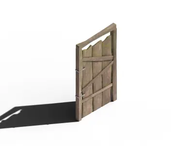 Wood Door Free low-poly 3D model
