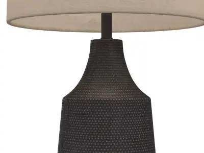 Pacific CoastRocco 30in Hammered Tall Jar Resin Table Lamp 3D model