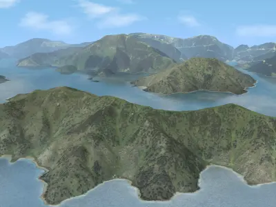 Island Mountains - Marlborough Sounds 3D model