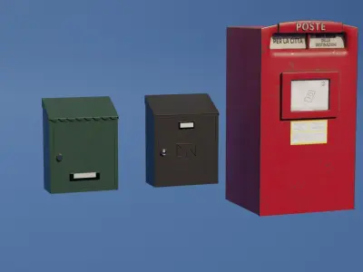 Postbox Low-poly 3D model