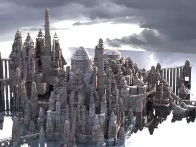 Sci-Fi port City 3D model