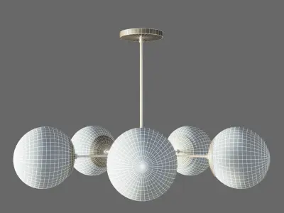 SUSPENDED LAMP COPPER LIGHT LIGHT 5 3D model