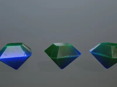 Gem Set of gemstones Low-poly 3D model