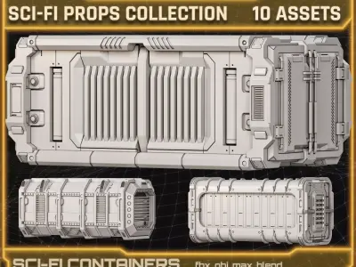 SCI-FI Props Collection CONTAINERS 3D model
