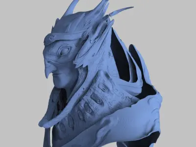 Alien Arcon Head Bust 3D model