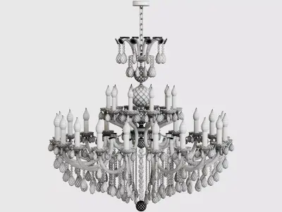 Green Glass Chandelier 3D model