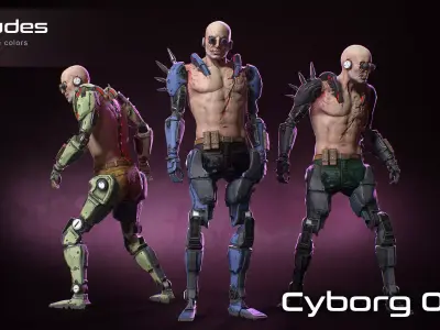 Cyborg 03 Low-poly 3D model