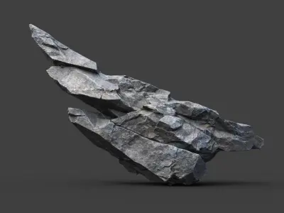 Scifi Gray Sharp Rock 220611 - Ultra HD 16K Textures Low-poly 3D model