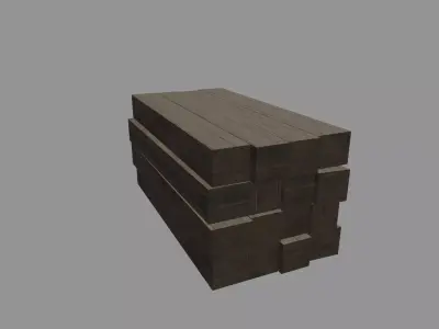 Wood stack Low-poly 3D model