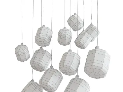Custom Pendant Lighting-Cubes by Shakuff low poly 3d model Low-poly 3D model