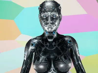 Cyber Woman Low-poly 3D model