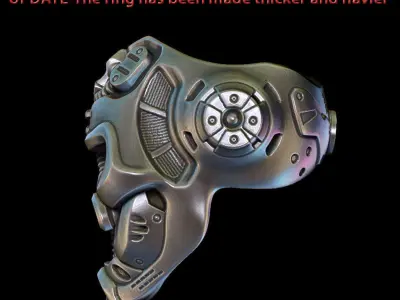 Skull ring jewelry Mech robotic vol1 3D print model