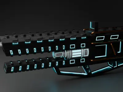Sci Fi Rifle Low-poly 3D model buy
