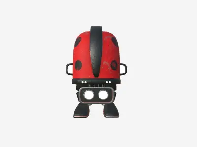 Turtleback Robot J01 Ladybug - SciFi Character Design Low-poly 3D model
