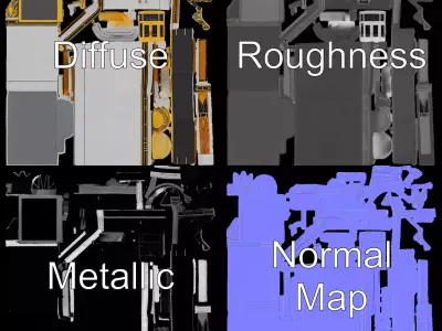 Art Deco Entrance model pack Low-poly 3D model