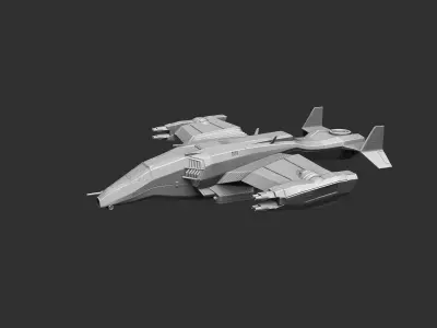 Space interplanetary cargo ship 3D print model