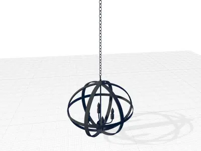 Black Metal and Wood Gateshead Style Globe  3D model