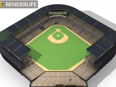 Baseball stadium interior 3D model