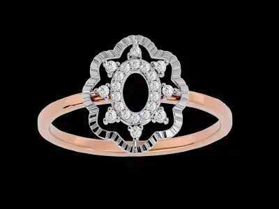 Light Minimalist Diamond Ring Earrings Pendant Set 3D print model