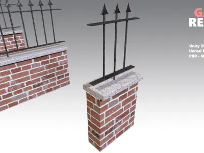 Brick Wall Pack PBR - Modular - Version 5 -  Low-poly 3D model