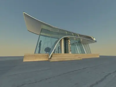 Bus station 3D model