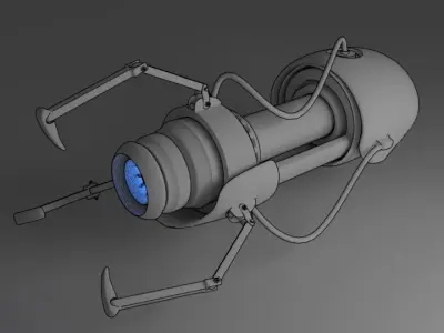 Sci-fi robotic gun Low-poly 3D model