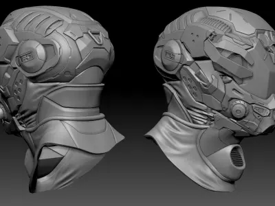 Sci-Fi Helmet 01 3D model