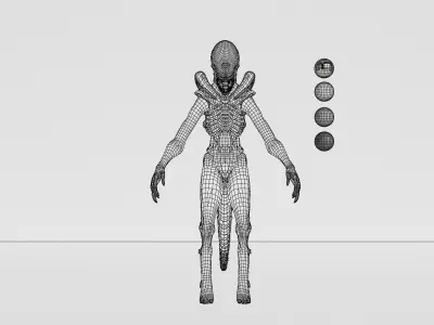 Alien Xenomorph Low-poly 3D model