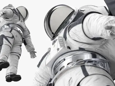  Orbital Space Suit with Detailed Interior White 
