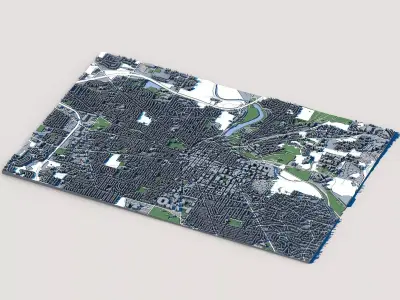 Cityscape Ann Arbor Washtenaw County Michigan United States 3D model