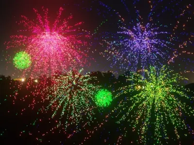 New Year Fireworks animation 3D model