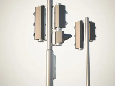Traffic lights set for pedestrian and vehicles 3D model