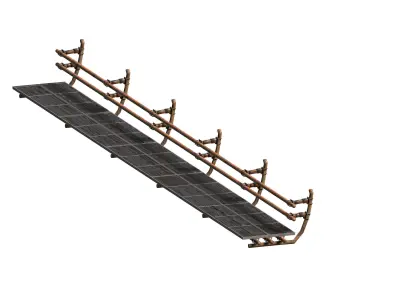 Sci-fi handrail railing footbridge 3D model