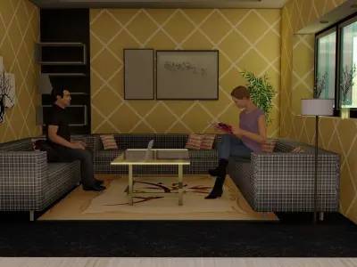Living Room 3D model 89