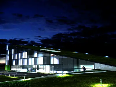 HOTEL GREEN ROOF Low-poly 3D model