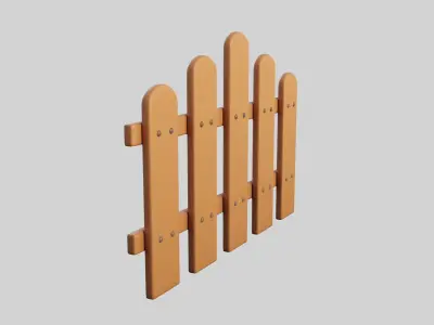 Cartoon Fence 8 3D model