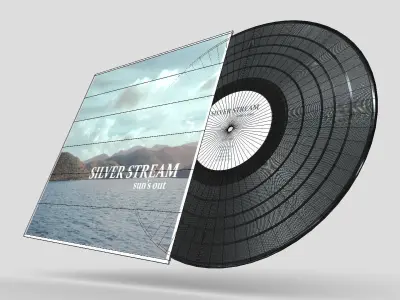 12 inch Vinal Record Silver Stream Low-poly 3D model