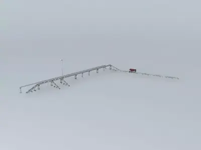 Riga Latvia station Zemitani pedestrian bridge and pipeline Free 3D model