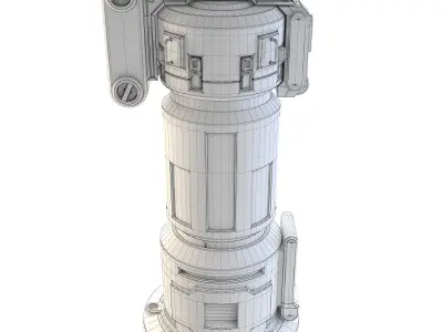 Space Station Cylindrical Pod 3D model