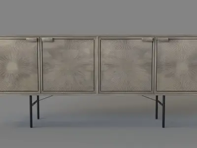 Wynne Buffet Aged Nickel 3D model