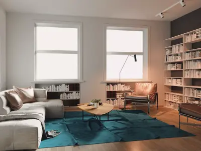 LivingRoom kitchen and bethroom 3D model