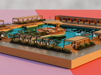 Beach resort 3D model