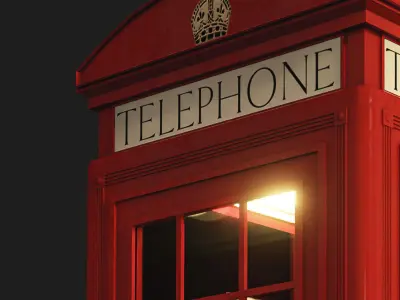 K2 - Telephone London Low-poly 3D model
